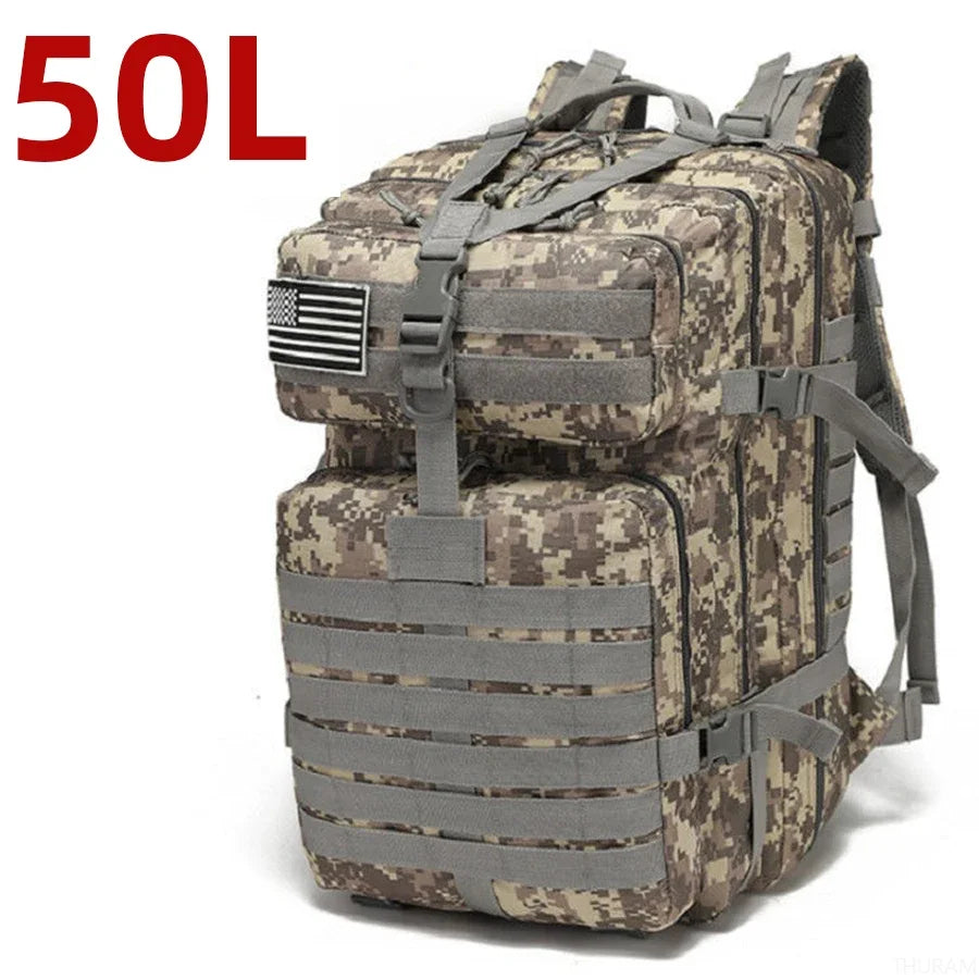 Tactical Backpack 25L/50L | Waterproof MOLLE Rucksack 50L (ACU)