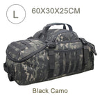 Camouflage MOLLE tactical backpack, size L (60x30x25cm) with front compartments