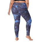 High-rise yoga leggings in navy digital camouflage with full-length tapered legs