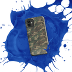iPhone® snap case with army camouflage back and camera lens openings