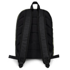 Black mesh-back backpack with two shoulder straps and padded back panel.