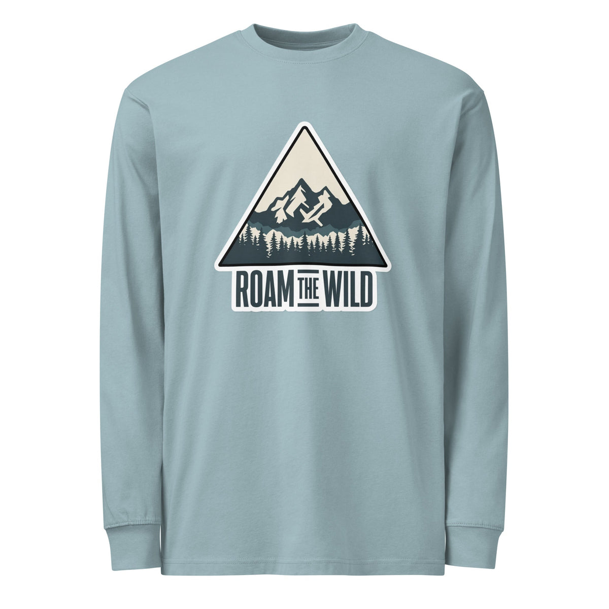 Men's agave long-sleeve hiking T-shirt with chest mountain emblem