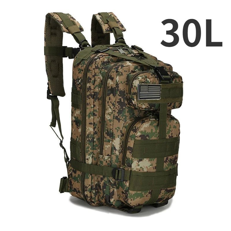Tactical MOLLE Backpack 30L/50L – Camo Hiking & Bug Out Bag