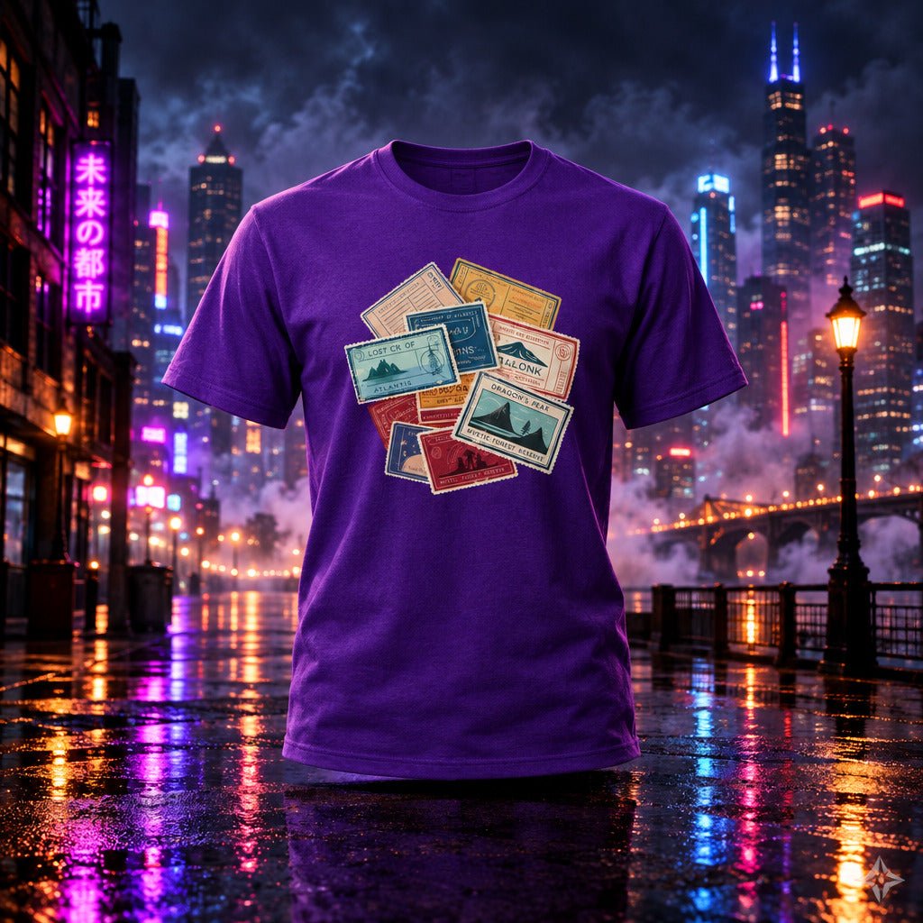 Travel Stamps T-Shirt Wanderlust Adventure Graphic Tee - Still Out There
