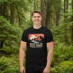 Black hiking T-shirt with mountain graphic and “Watch Out for Zug Zars” text print.