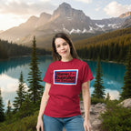 Cardinal red Ibuprofen trail supplement T-shirt with rectangular logo front print