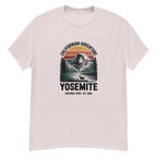 Hiking t-shirt, light gray, front Yosemite national park graphic