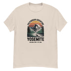 Beige Yosemite hiking T-shirt with front Yosemite graphic print