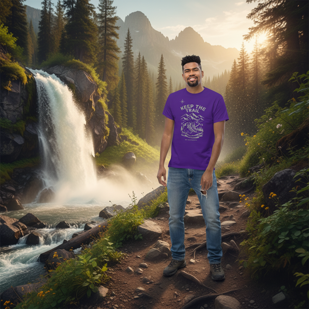 Keep The Trail Hiking T-Shirt – Mountain & Boots Graphic Tee