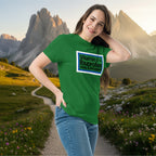 Green Ibuprofen trail supplement T-shirt with rectangular logo front print
