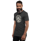 Funny camping t-shirt in black with Nature Called circle wildlife graphic
