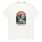 White Yosemite hiking T-Shirt with front mountain logo graphic